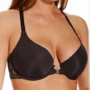 NWT Parisa front clasp black and nude bra 32G